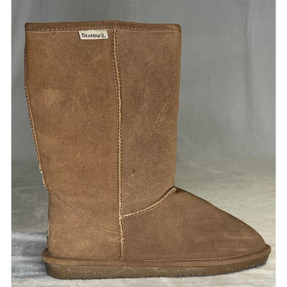 Bearpaw Womens Size 11 Emma Tall Hickory II Casual Snow Boots Suede Wool Hickory